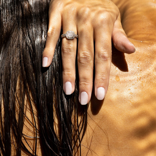 Bague "Carré Antique" Diamants 0,27Cts/89 - Or Bicolore