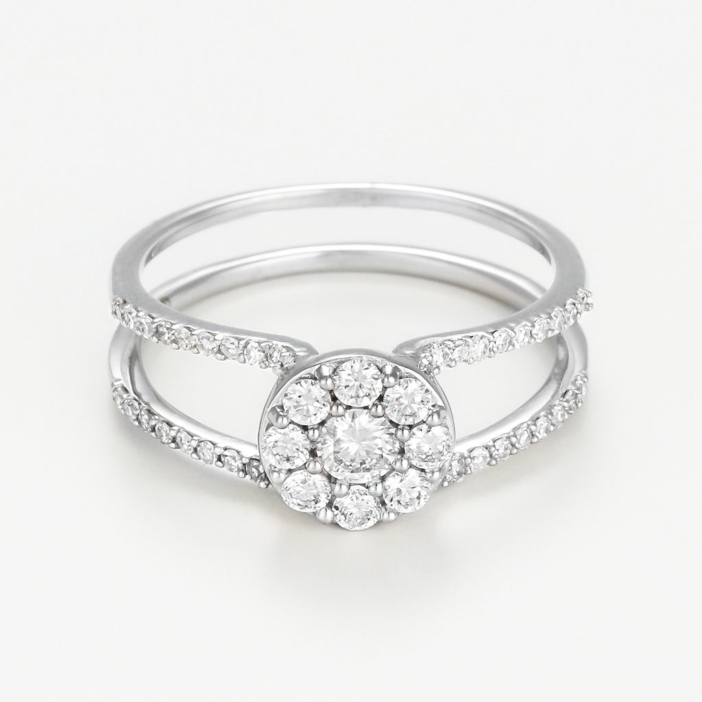Bague Duo Emboité "Duo Magique" D0,64Ct/108 - Or Blanc