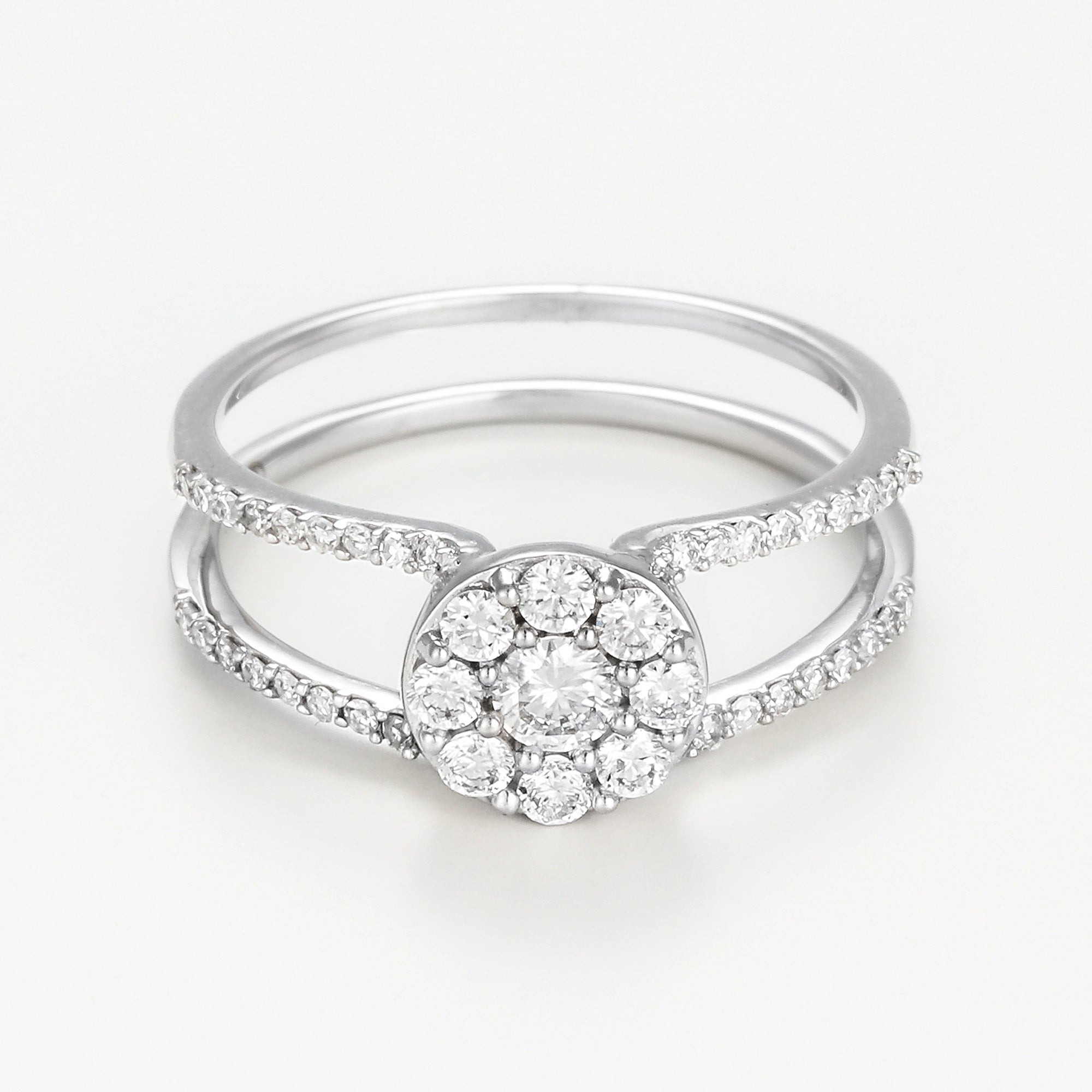 Bague Duo Emboité "Duo Magique" D0,64Ct/108 - Or Blanc