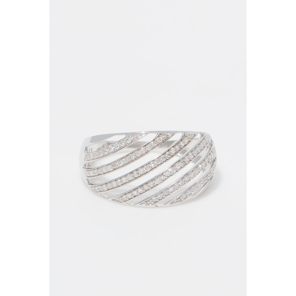 Bague "La Splendide" D0,25/86 - Or Blanc 375/1000