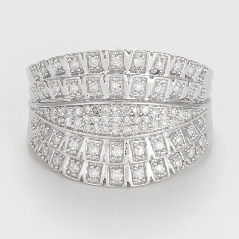 Bague"Corselet" - Or Blanc 375/1000