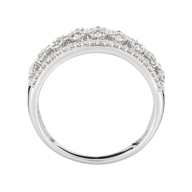 Bague "The Crown" D0,4Ct/74 - Or Blanc 375/1000