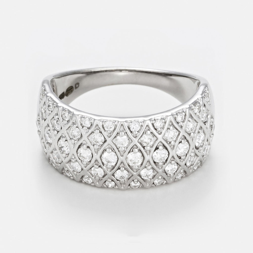 Bague "Love Story" D0,75/48 - Or Blanc 375/1000