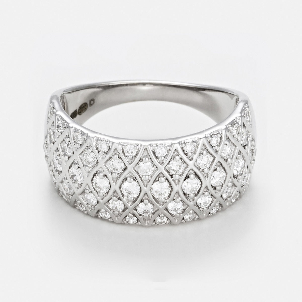 Bague "Love Story" D0,75/48 - Or Blanc 375/1000