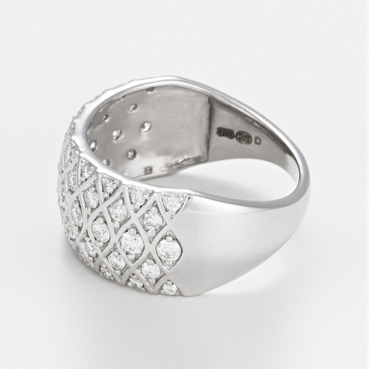 Bague "Love Story" D0,75/48 - Or Blanc 375/1000