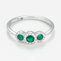 Bague Trio Des Emeraudes - Or Blanc