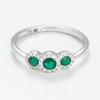 Bague Trio Des Emeraudes - Or Blanc