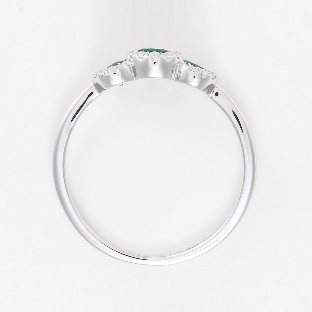 Bague Trio Des Emeraudes - Or Blanc