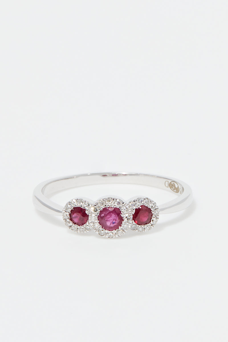 Bague "Triodes" D0,10/30 R0,32/3 - Or Blanc 375/1000