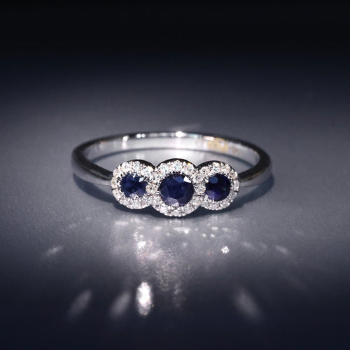 Bague "Triodes" D0,10/30 S0,32/3 - Or Blanc 375/1000