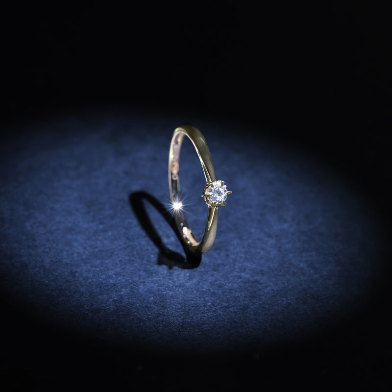 Bague "Solitaire Envoûtant" Diamant 0,11/1 - Or Jaune 375/1000