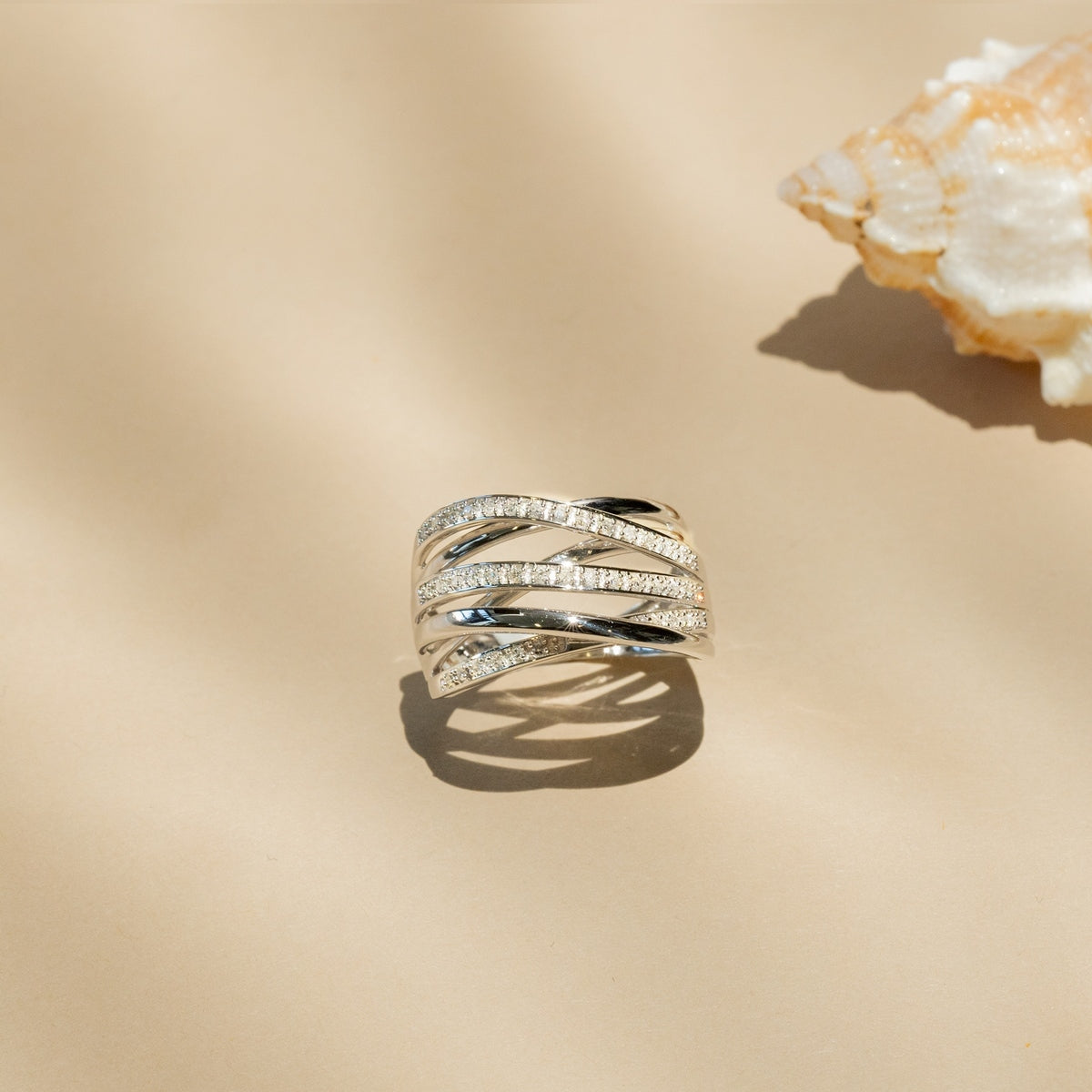 Bague "Méli-Mélo Scintillant" D0,12/40 - Or Blanc