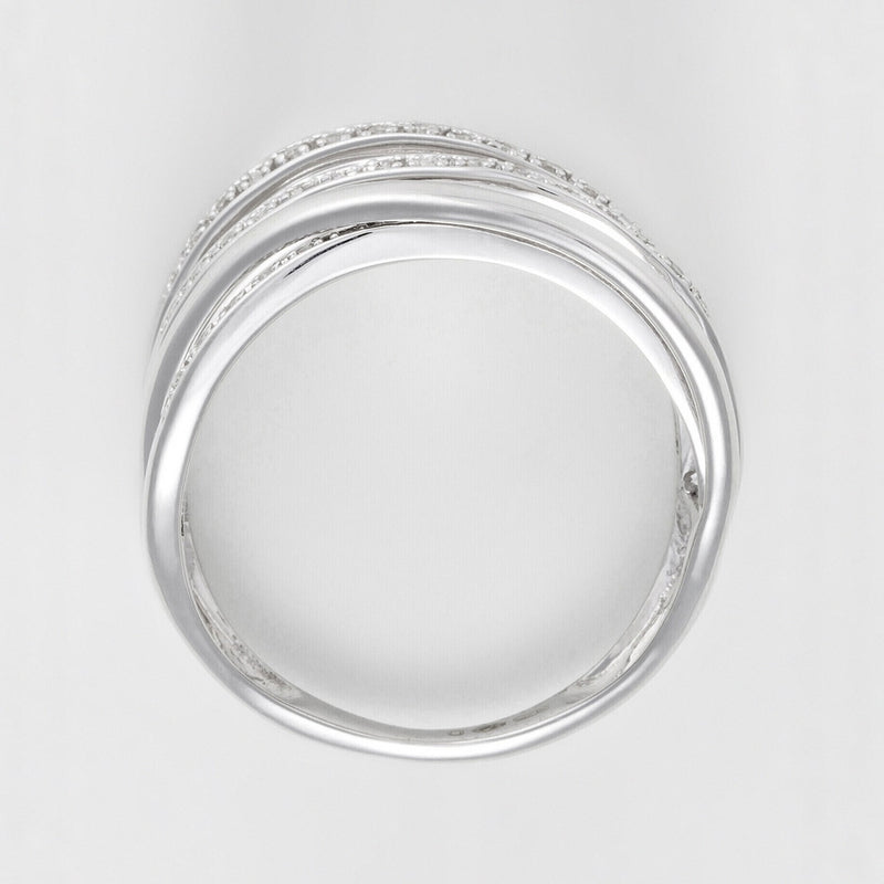 Bague "Méli-Mélo Scintillant" D0,12/40 - Or Blanc 375/1000