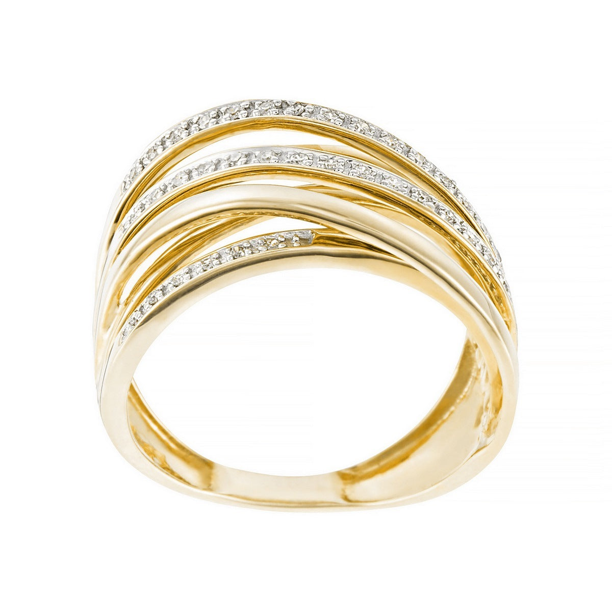 Bague "Méli-Mélo Scintillant" D0,12/40 - Or Jaune