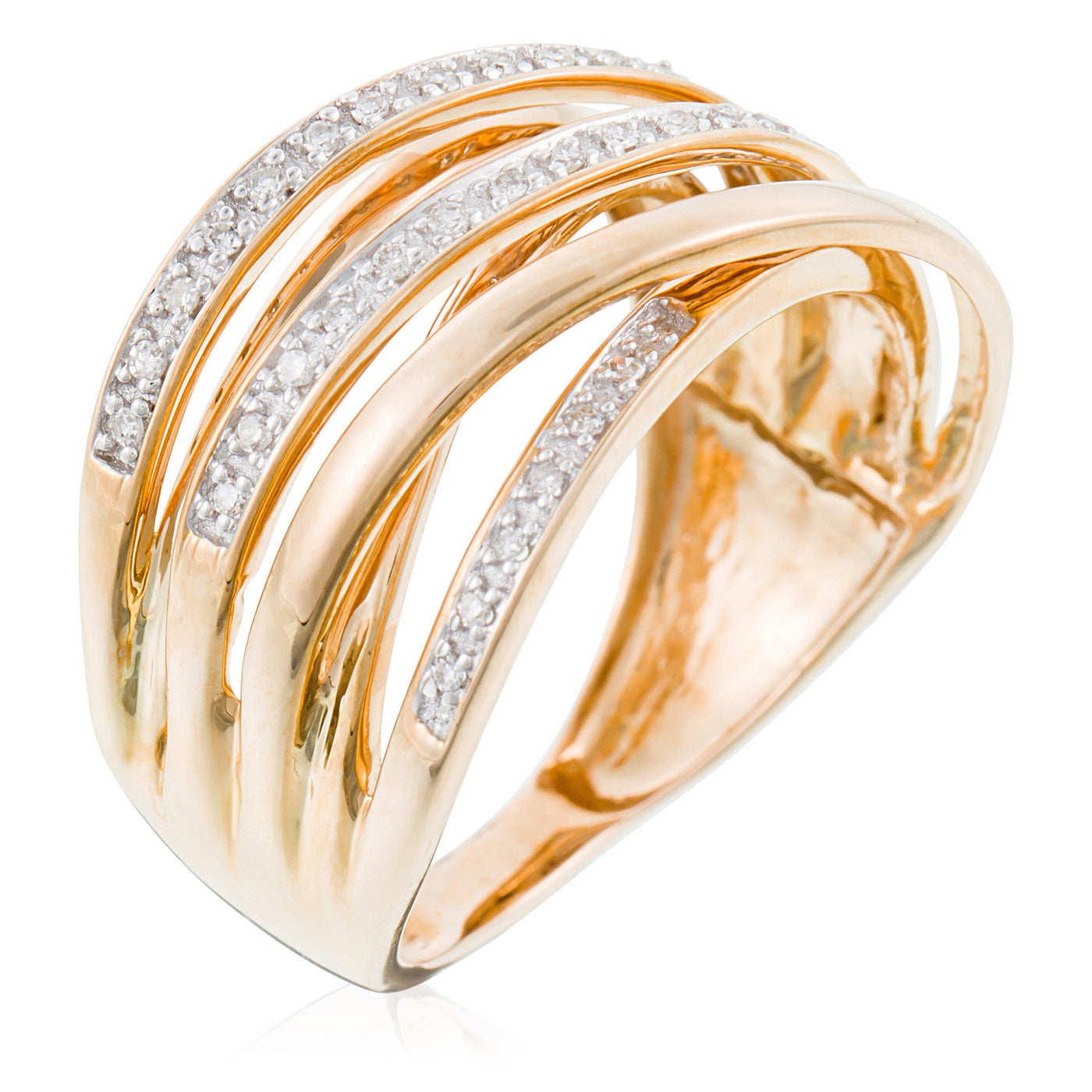 Anillo "Méli-Mélo Scintillant" D0.12/40 - Oro amarillo 375/1000