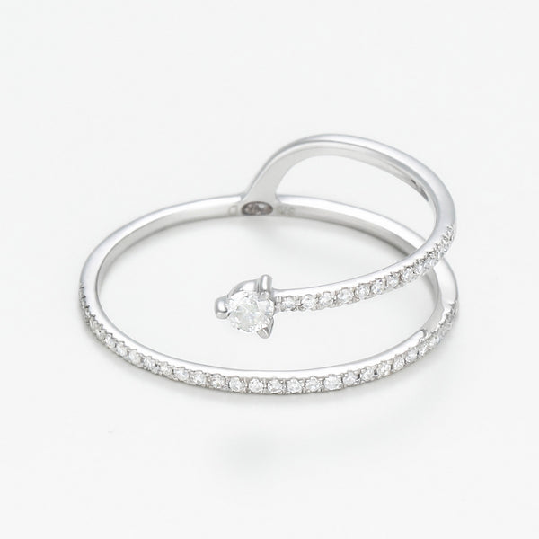 Diamanta – Bague Diamants "San Diego" D 0,15/43, bague en argent avec des diamants, vue de face