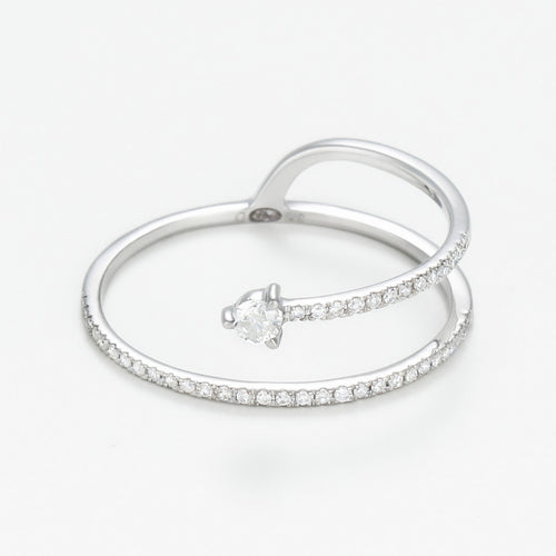 Bague Diamants "San Diego" D 0,15/43 - Or Blanc 375/1000