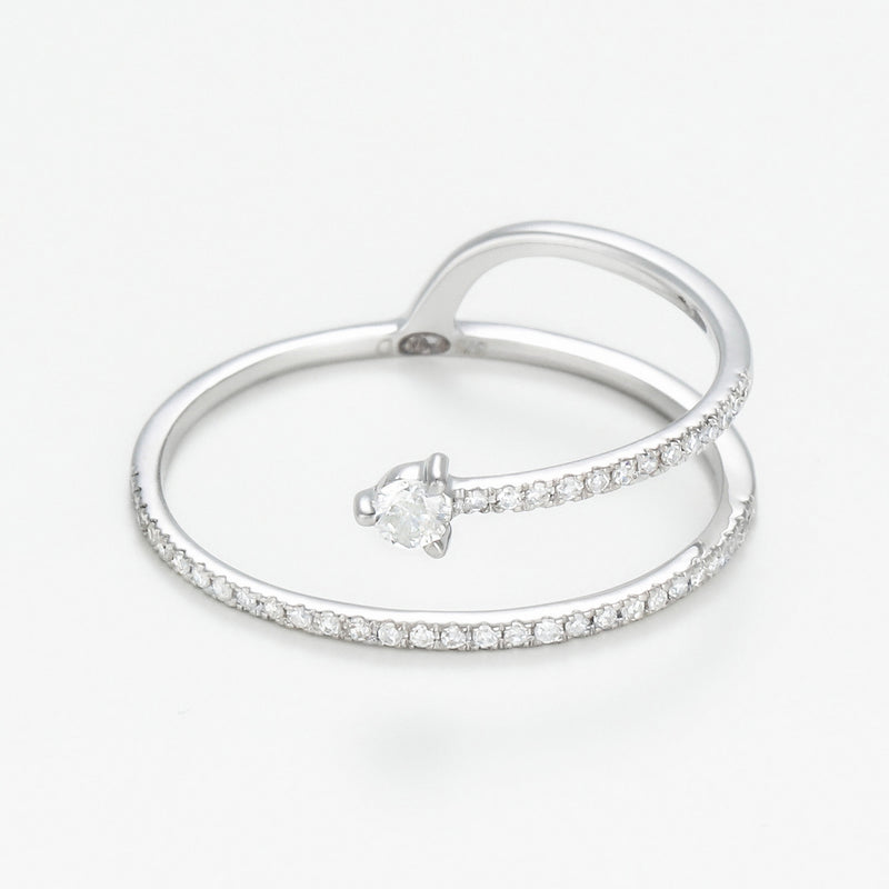 Bague Diamants "San Diego" D 0,15/43 - Or Blanc 375/1000