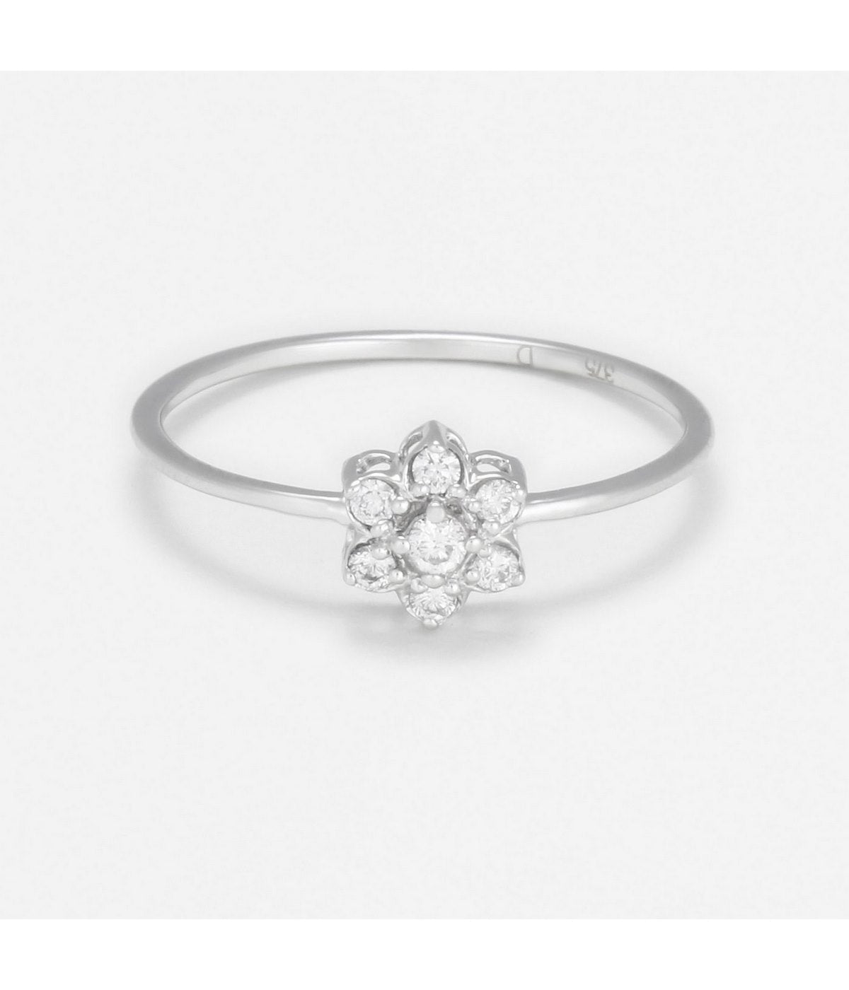 Bague "Fleur De Diamant" - D0,12/7 - Or Blanc