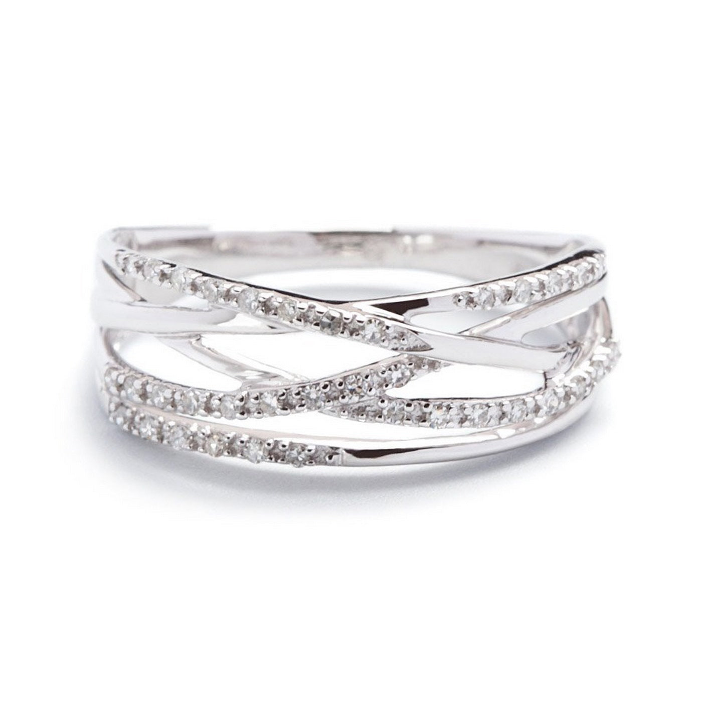 Bague "Entrelacs Eternel" Diamants D0,18Ct/36 - Or Blanc