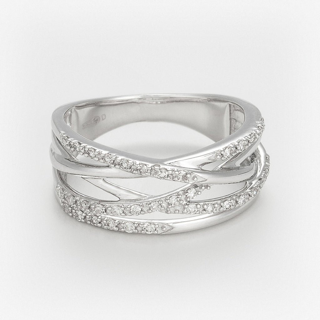 Bague "Entrelacs Eternel" Diamants D0,18Ct/36 - Or Blanc