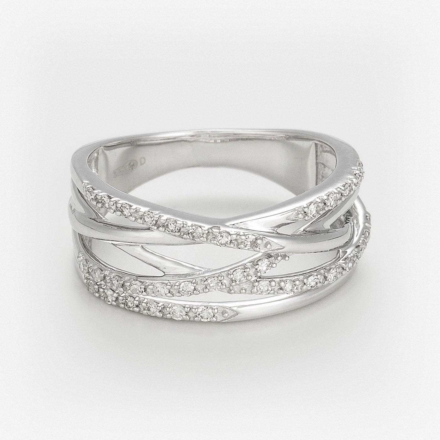 Bague "Entrelacs Eternel" Diamants D0,18Ct/36 - Or Blanc