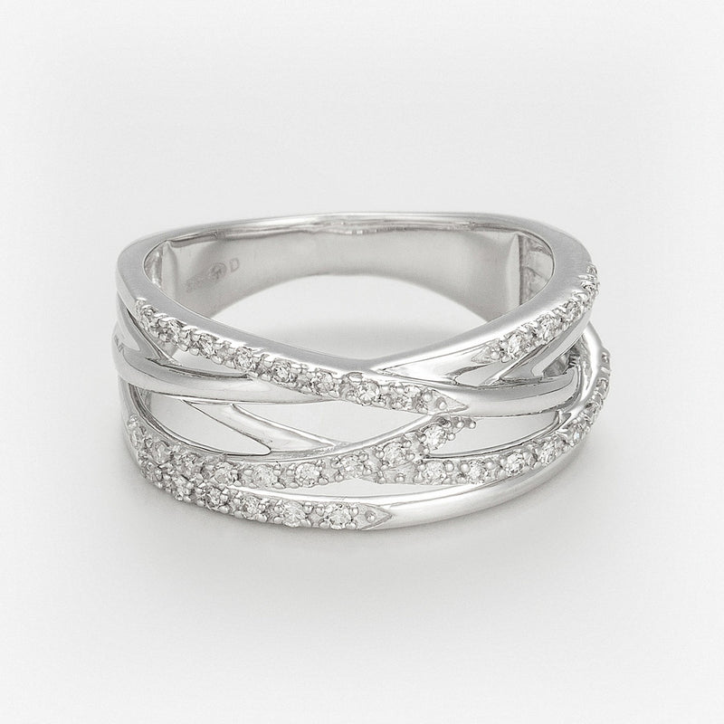 Bague "Entrelacs Eternel" Diamants D0,18Ct/36 - Or Blanc