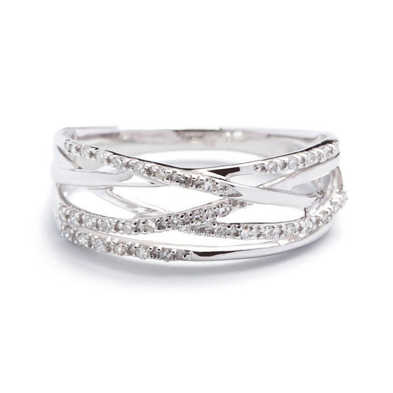 Bague "Entrelacs Eternel" Diamants D0,18Ct/36 - Or Blanc