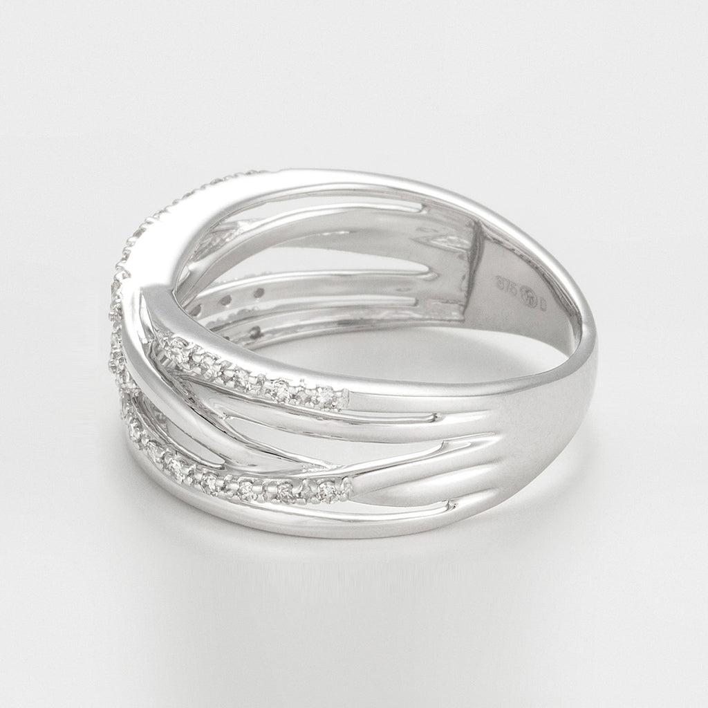 Bague "Entrelacs Eternel" Diamants D0,18Ct/36 - Or Blanc