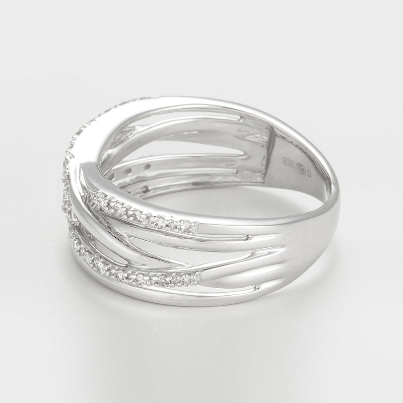 Bague "Entrelacs Eternel" Diamants D0,18Ct/36 - Or Blanc