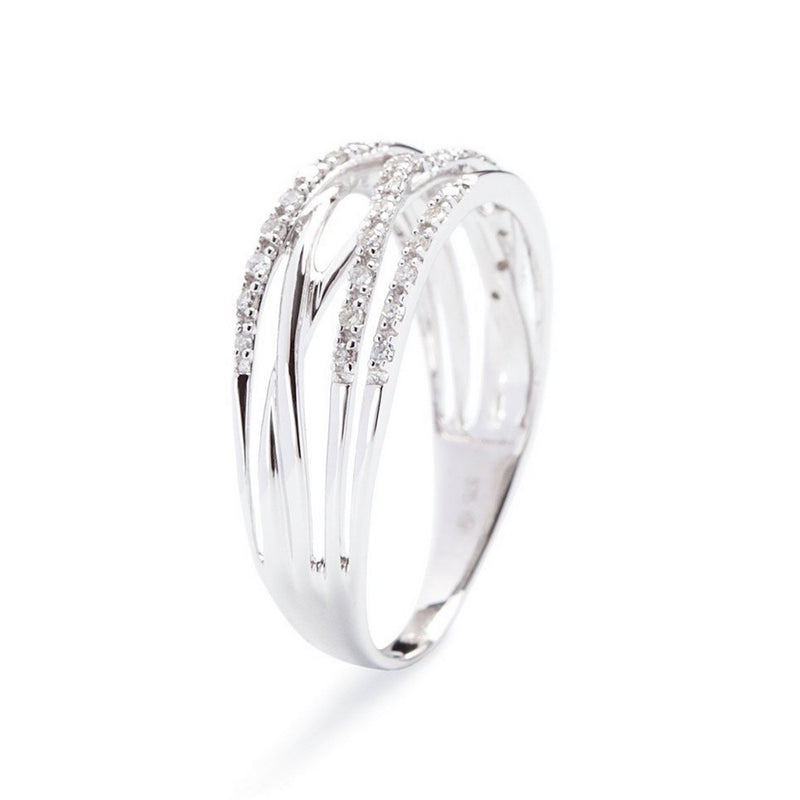 Ring "Entrelacs Eternel" Diamonds D0,18Ct/36 - Gold Blanc 375/1000