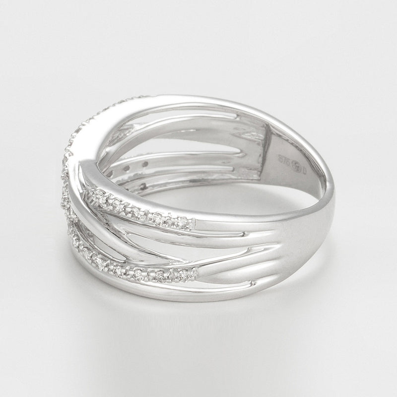 Bague "Entrelacs Eternel" Diamants D0,18Ct/36 - Or Blanc