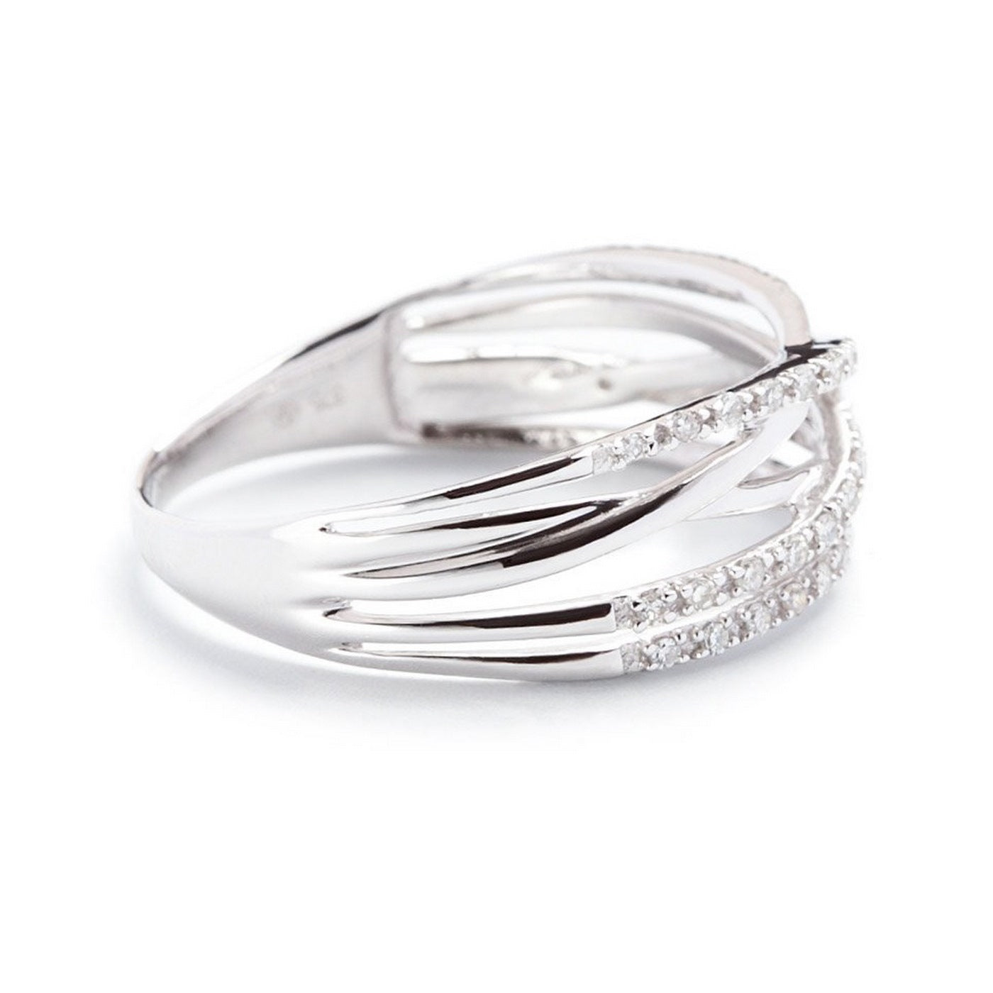 Bague "Entrelacs Eternel" Diamants D0,18Ct/36 - Or Blanc