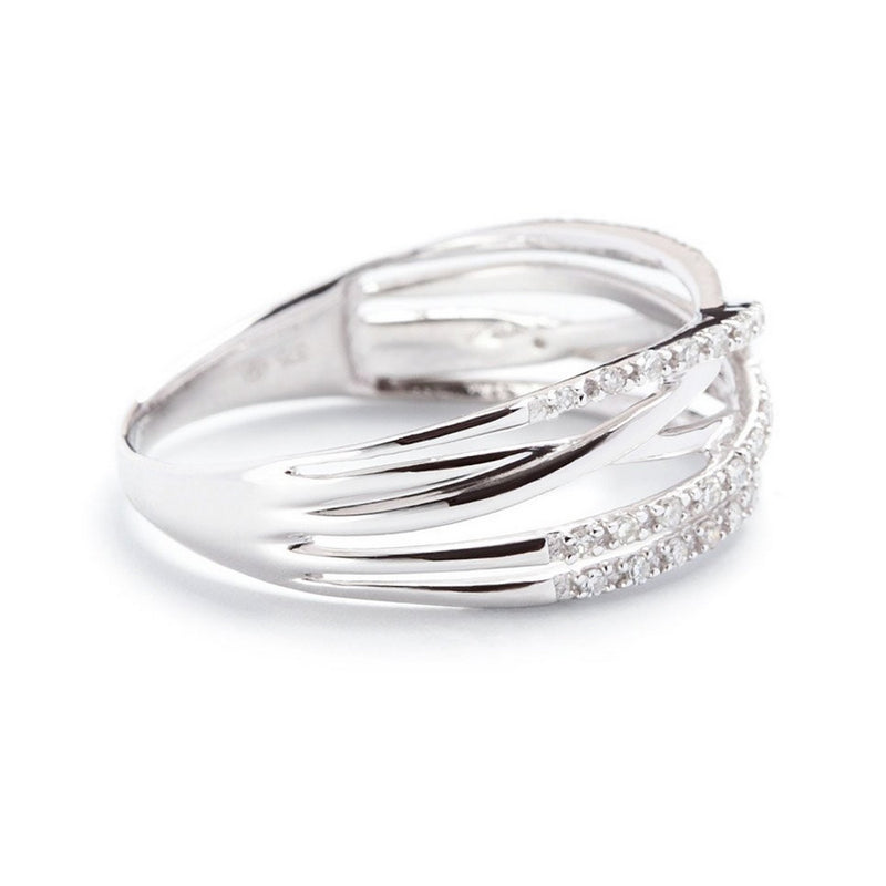 Bague "Entrelacs Eternel" Diamants D0,18Ct/36 - Or Blanc
