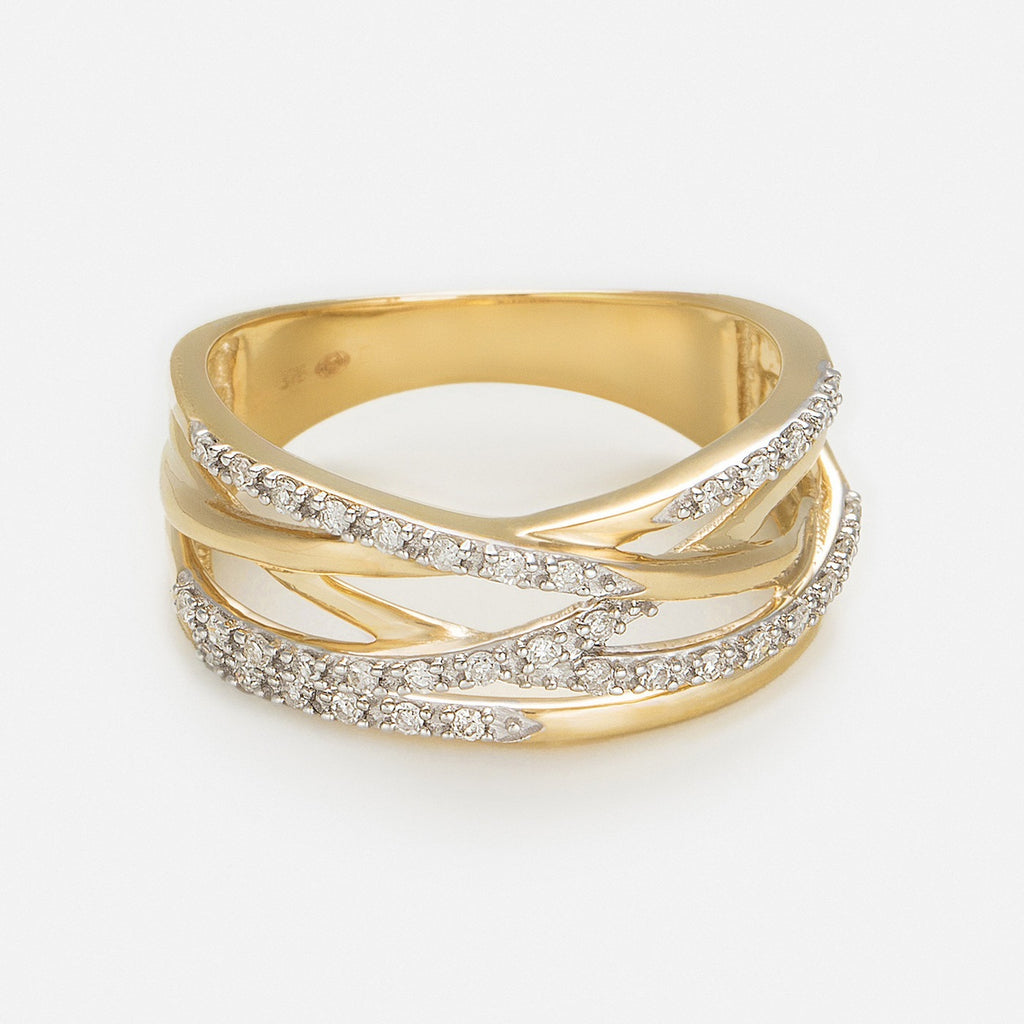 Bague "Entrelacs Eternel" Diamants 0,18Ct/36 - Or Jaune