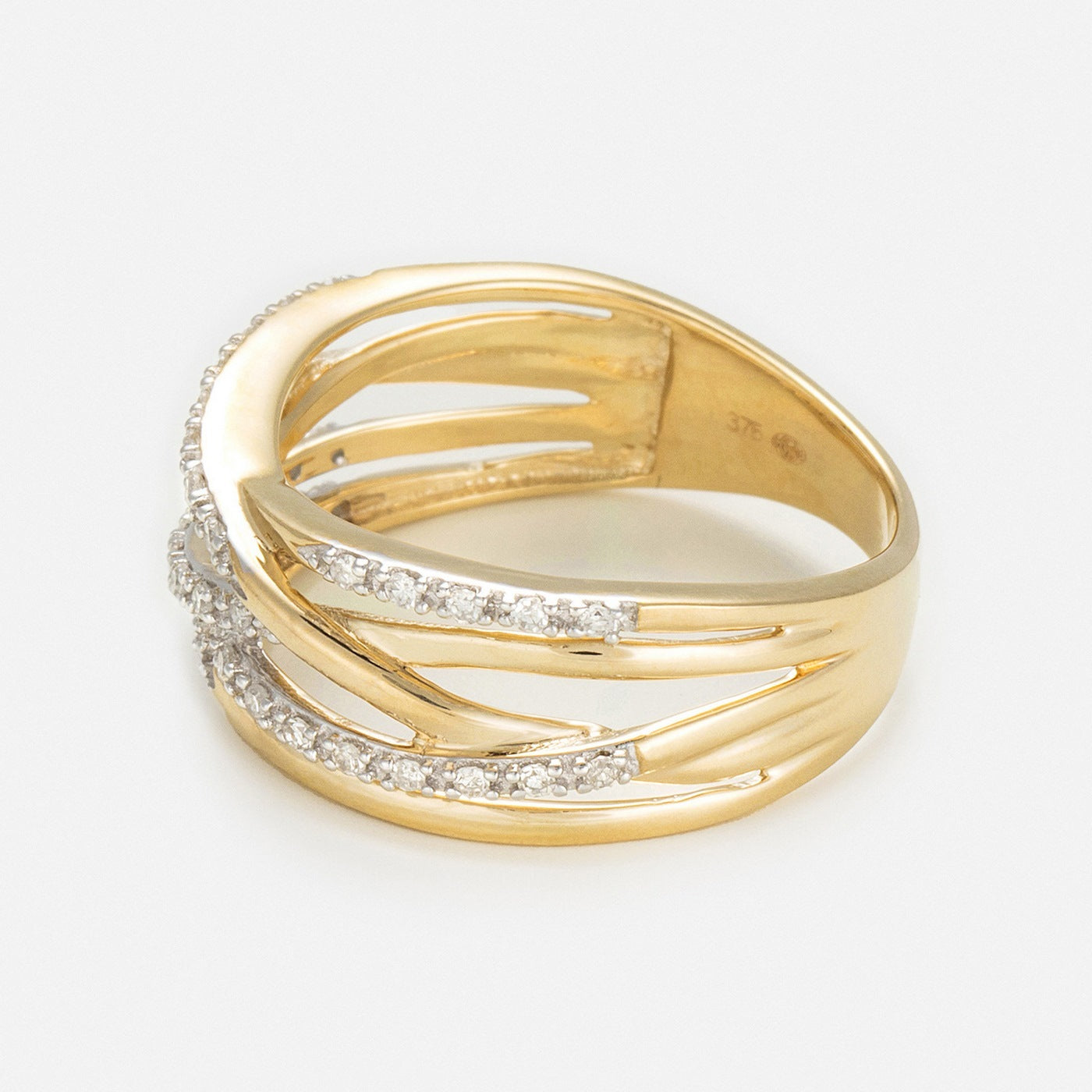 Bague "Entrelacs Eternel" Diamants 0,18Ct/36 - Or Jaune