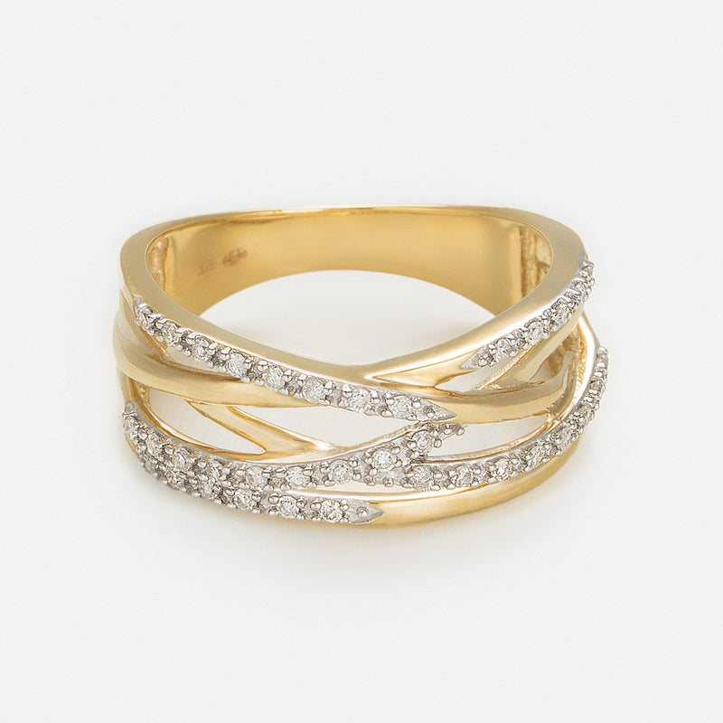 Ring "Entrelacs Eternel" Diamonds 0,18Ct/36 - Yellow Gold 375/1000