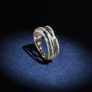 Bague "Entrelacs Eternel" D0,18Ct/36 - Or Jaune 375/1000