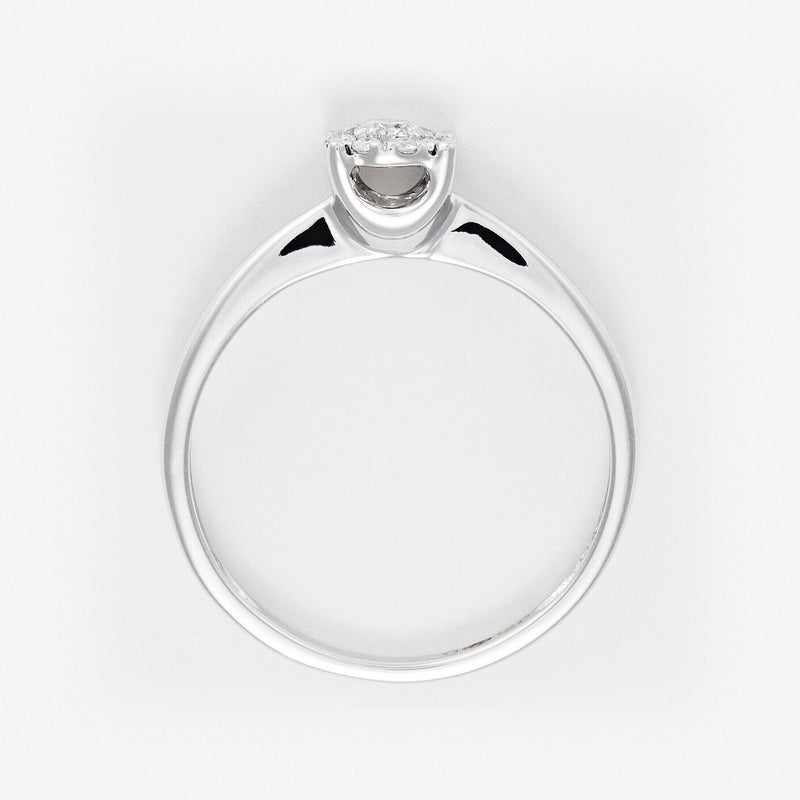 Blanc Anillo "Brillant Lucia 17Ct" Diamantes 0,09/1+0,08/9 - Oro 375/1000