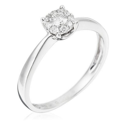 Bague "Brillant Lucia 17Ct" Diamants 0,09/1+0,08/9 - Or Blanc 375/1000