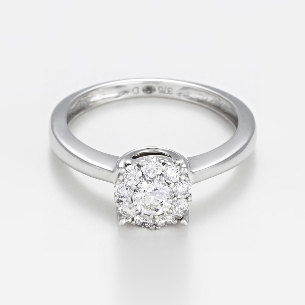 Bague "Brillant Luciana 0,50" Diamants 0,23Ct/1 & 0,27/9 - Or Blanc