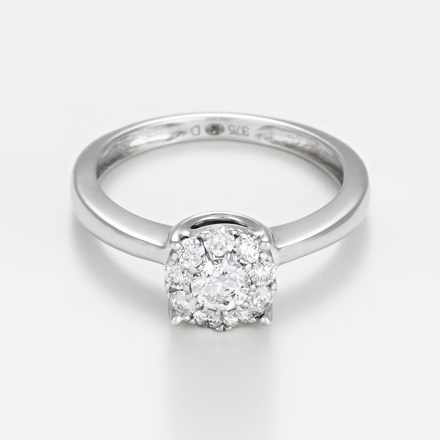 Bague "Brillant Luciana 0,50" Diamants 0,23Ct/1 & 0,27/9 - Or Blanc