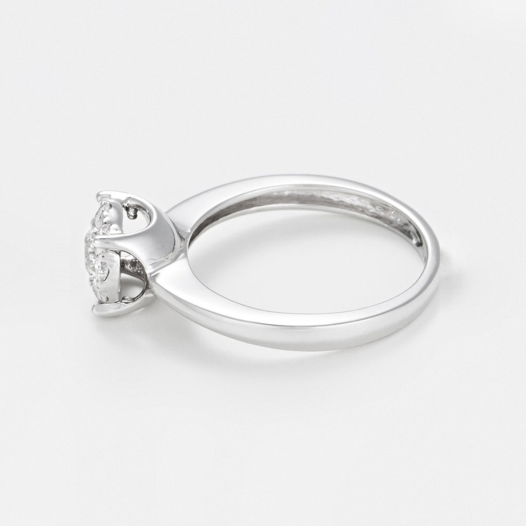 Bague "Brillant Luciana 0,50" Diamants 0,23Ct/1 & 0,27/9 - Or Blanc