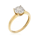 Anillo "Brillant Luciana 0,50" Diamantes 0,23Ct/1 & 0,27/9 - Oro Amarillo 375/1000