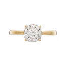 Bague "Brillant Luciana 0,50" Diamants 0,23Ct/1 & 0,27/9 - Or Jaune 375/1000