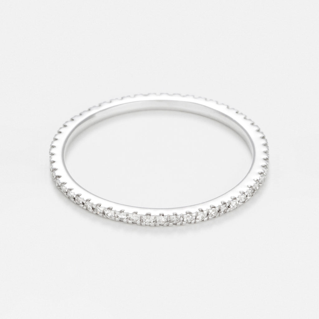 Anillo "Belle Alliance Full Tour" Diamantes 0.16Ct/54 - Oro blanco 375/1000