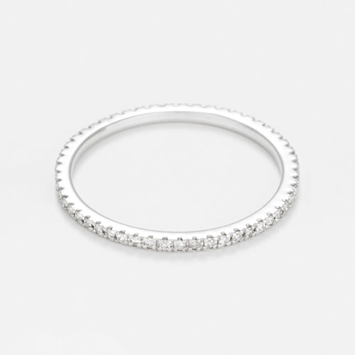 Bague "Belle Alliance Tour Complet" Diamants 0,16Ct/54 - Or Blanc 375/1000