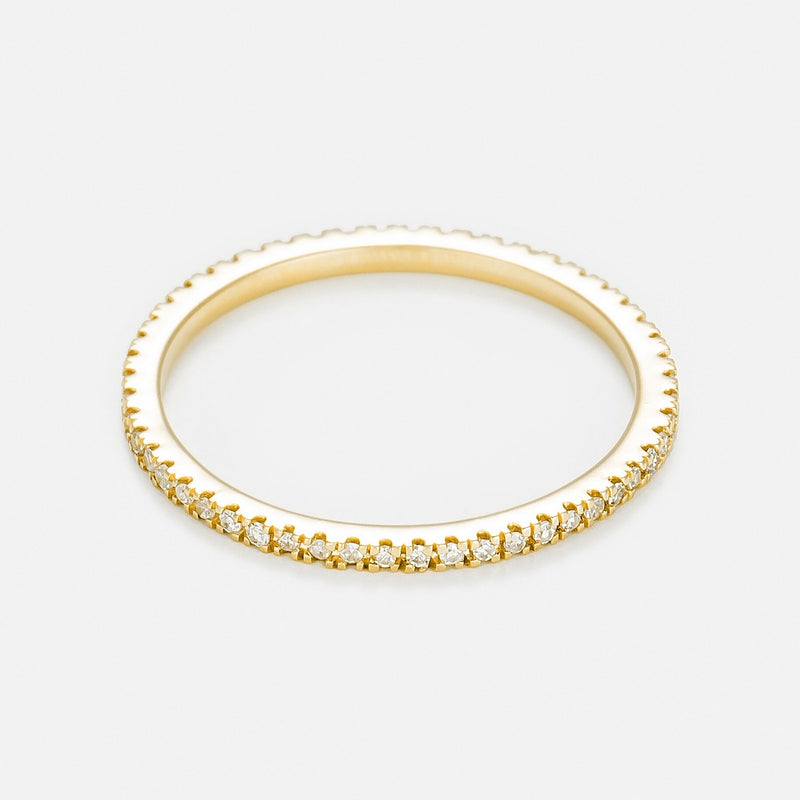 "Belle Alliance Complet" Ring with 0.16Ct/54 Diamonds - Yellow Gold