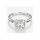 Ring Duo "Antique" Diamonds 0.31Cts/84 - Gold Blanc 375/1000