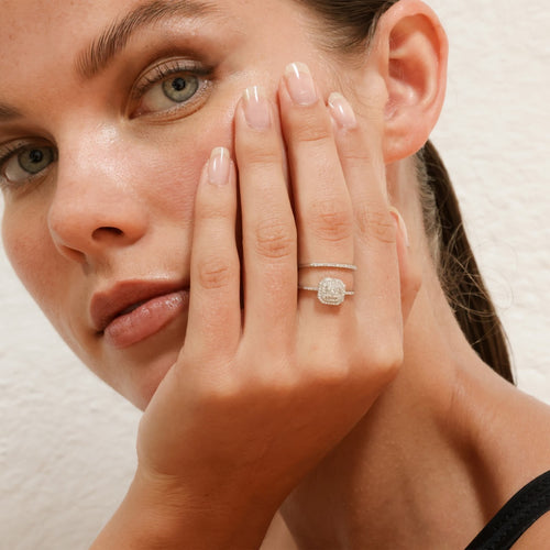 Bague Duo "Antique" Diamants 0,31Cts/84 - Or Blanc